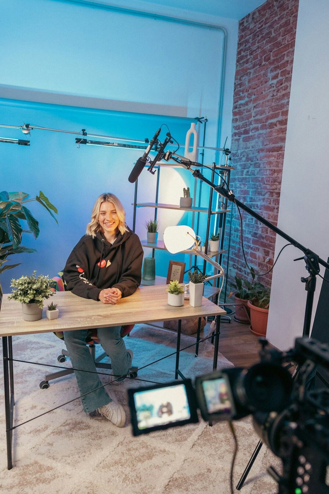 tv presenter on set