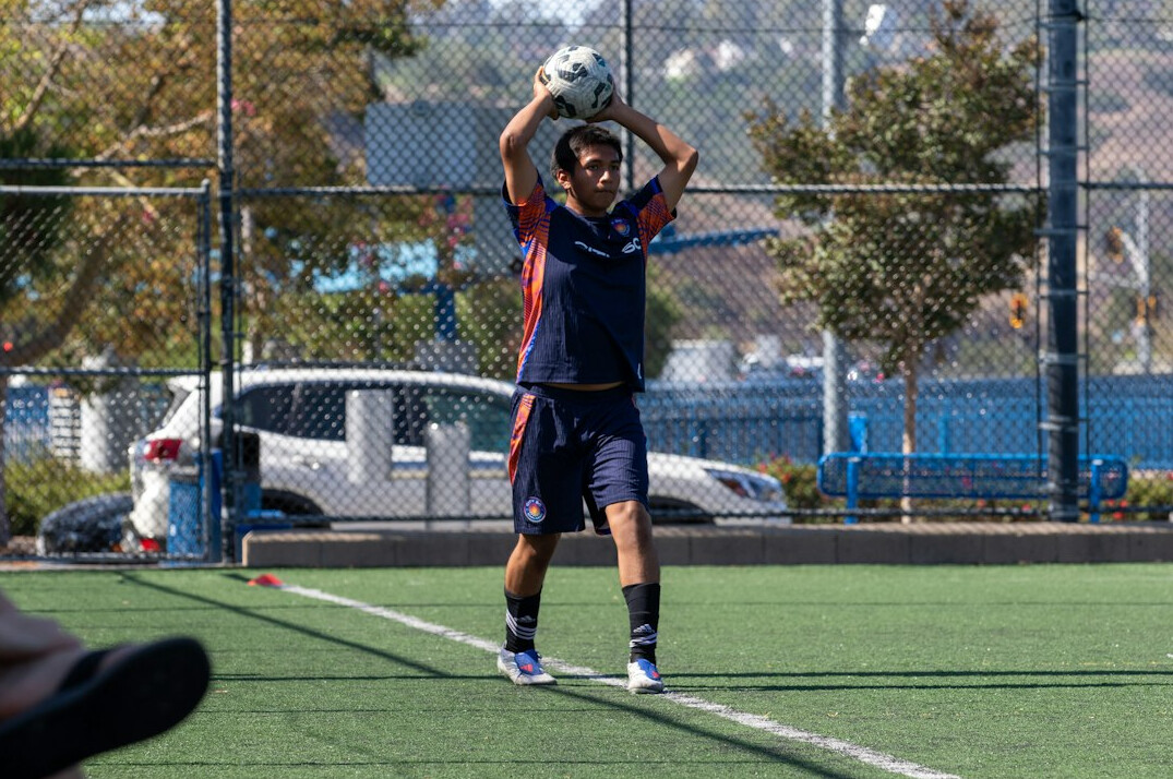 football player training on field