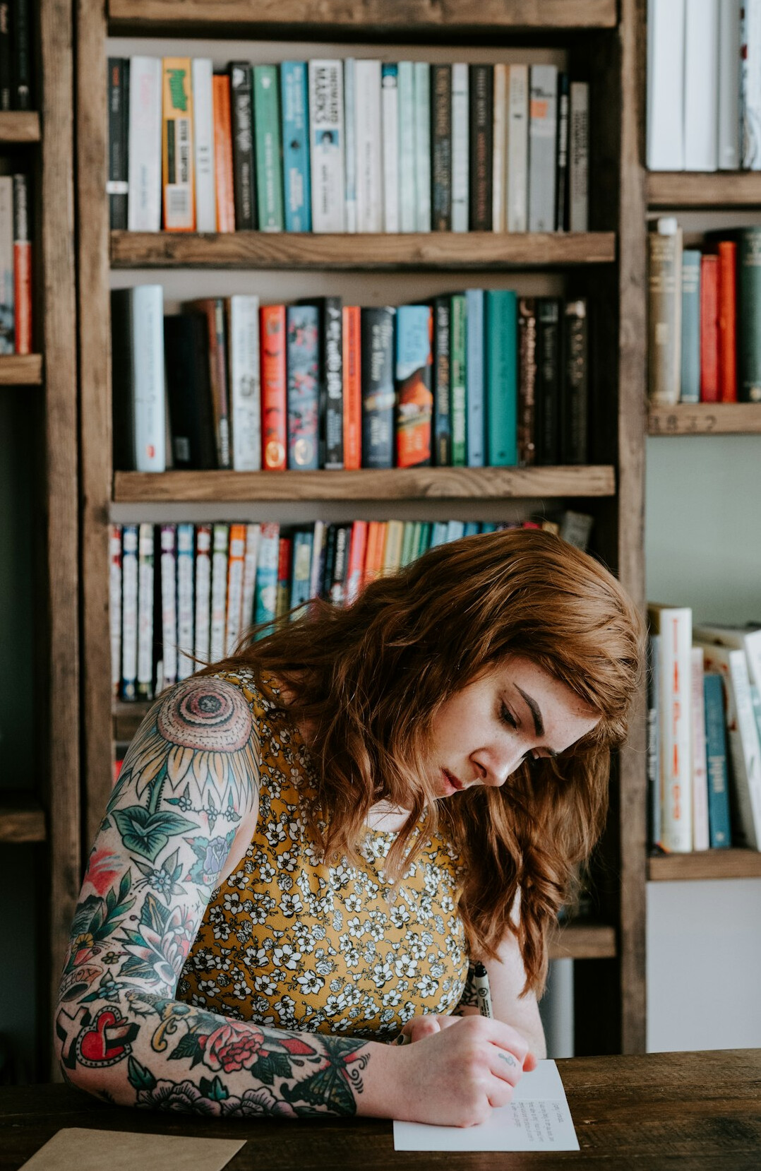 woman author at book signing