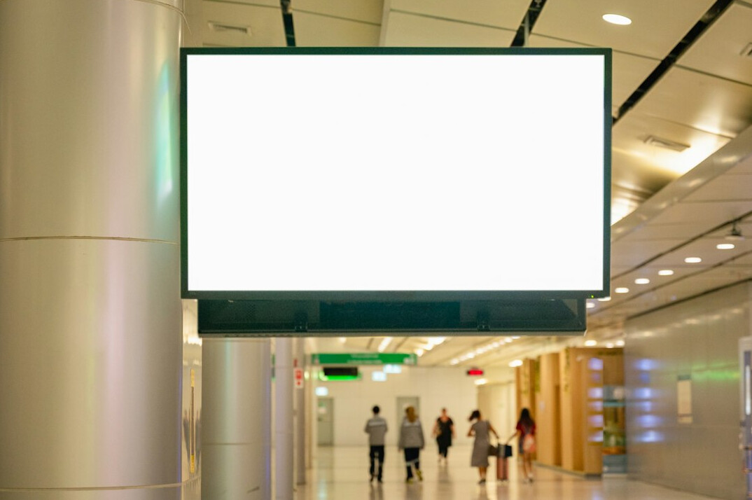 Digital advertising banners displayed on multiple screens