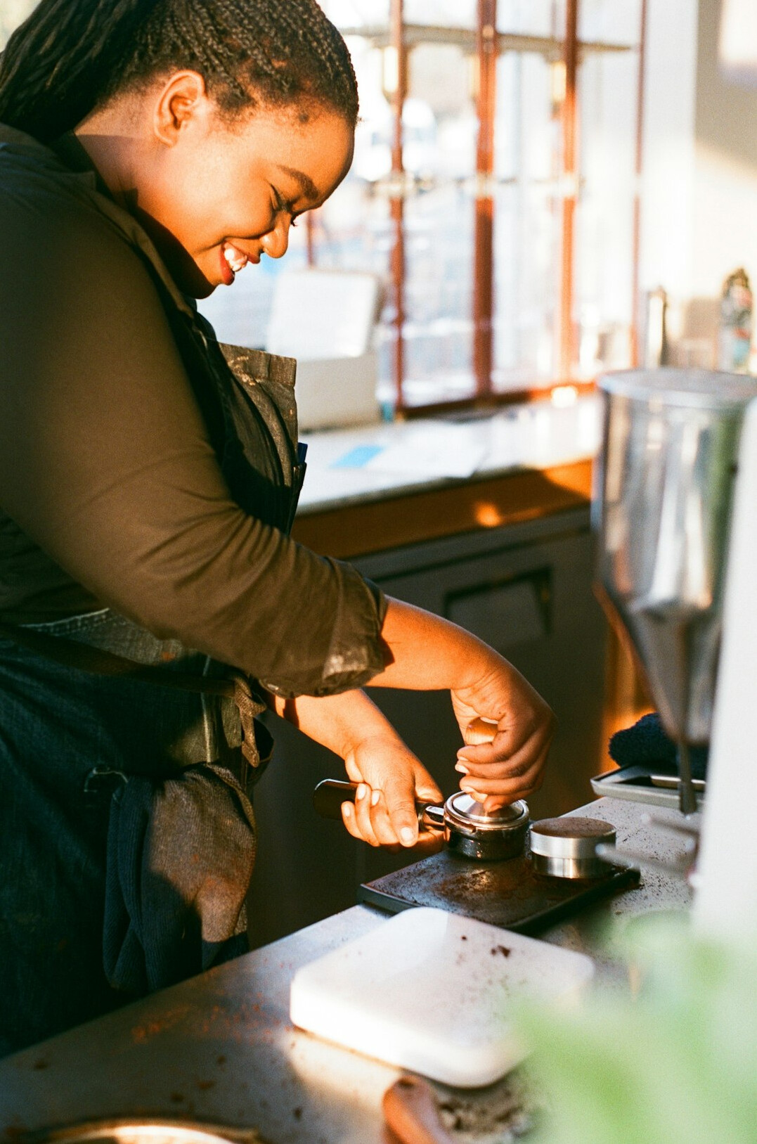 woman creating natural skincare products